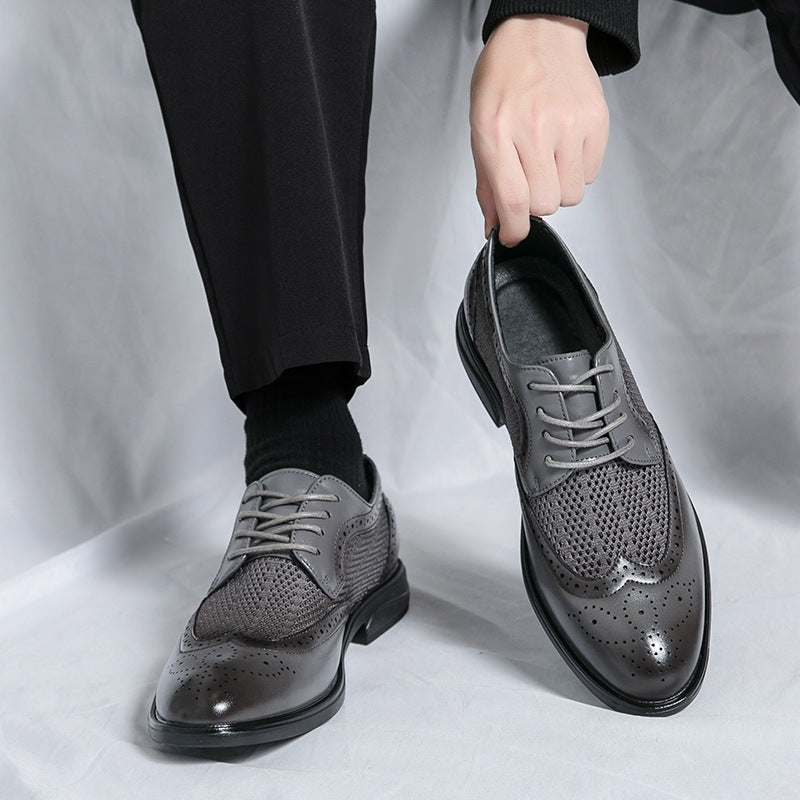 Gonzalo | Blucher de Cuero Brogue de Malla Transpirable para Hombre