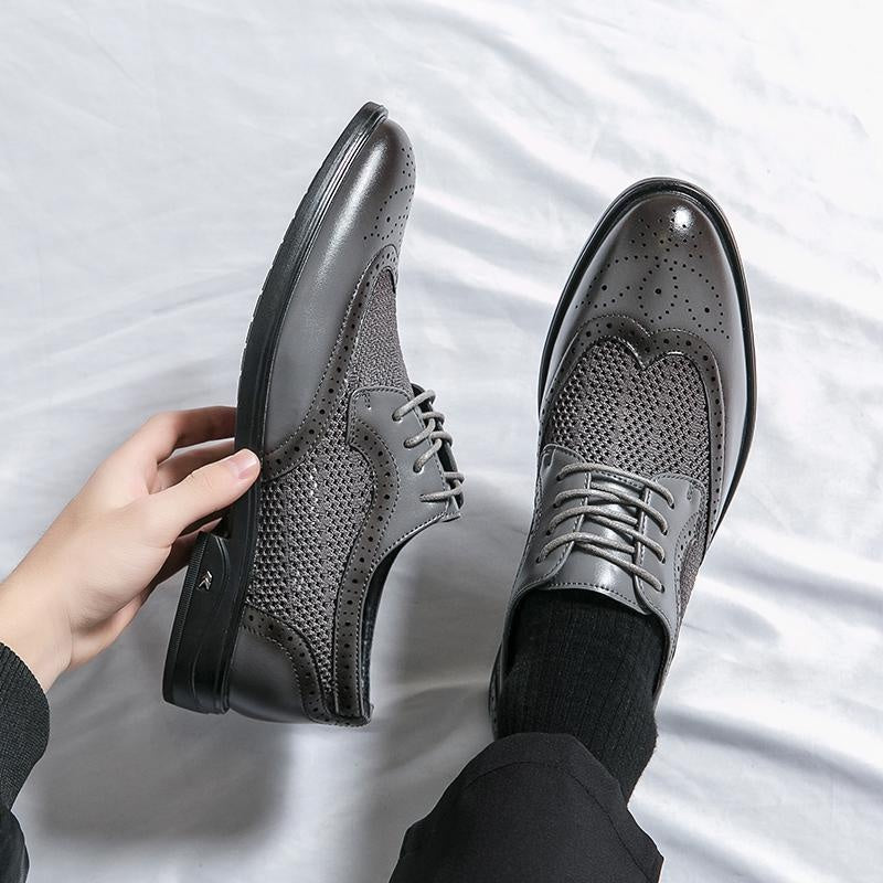 Gonzalo | Blucher de Cuero Brogue de Malla Transpirable para Hombre