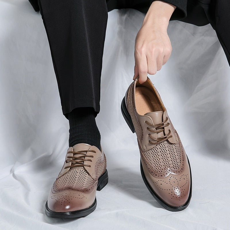 Gonzalo | Blucher de Cuero Brogue de Malla Transpirable para Hombre
