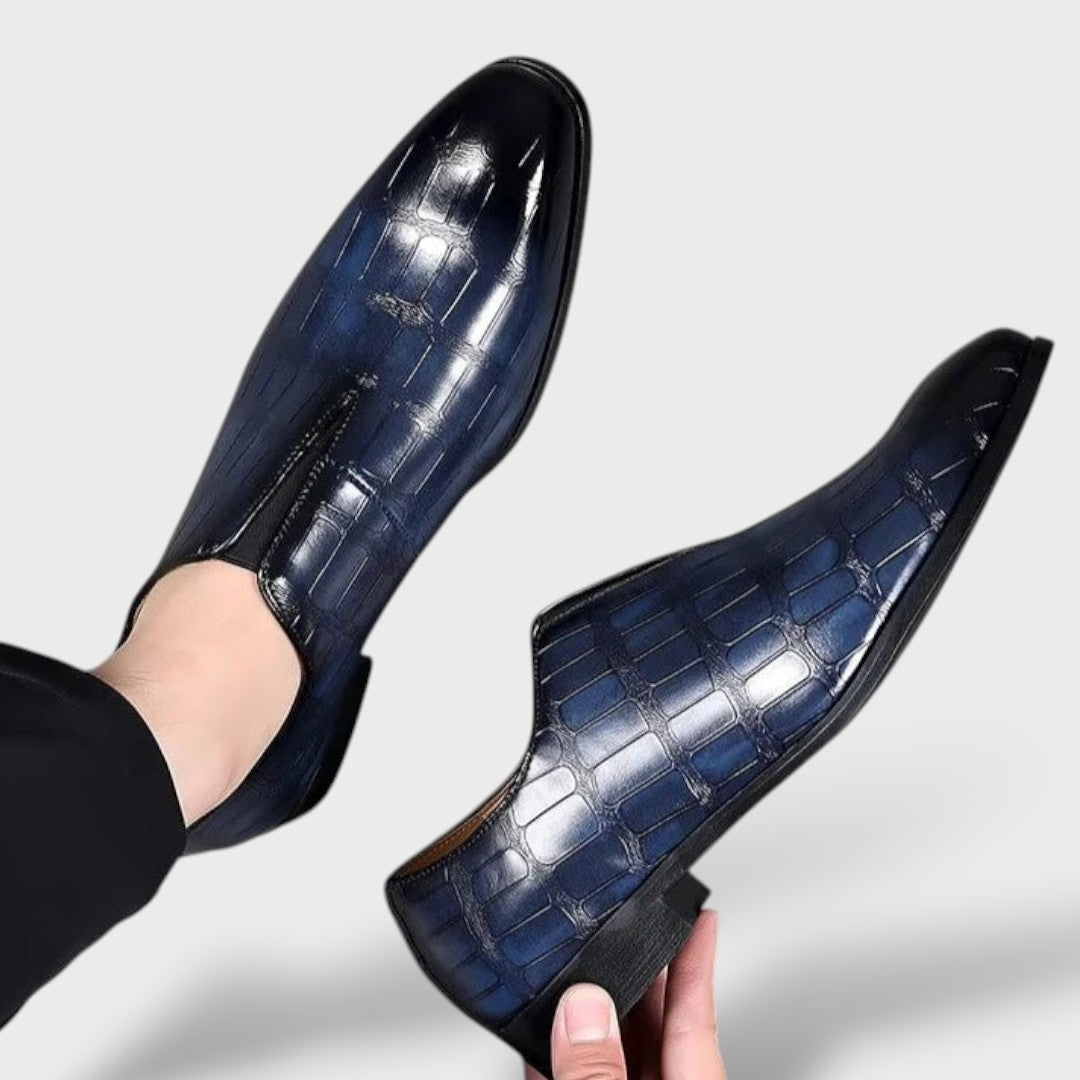 Gonzalo | Mocasines de Cuero Textura Cocodrilo Slip-On para Hombre