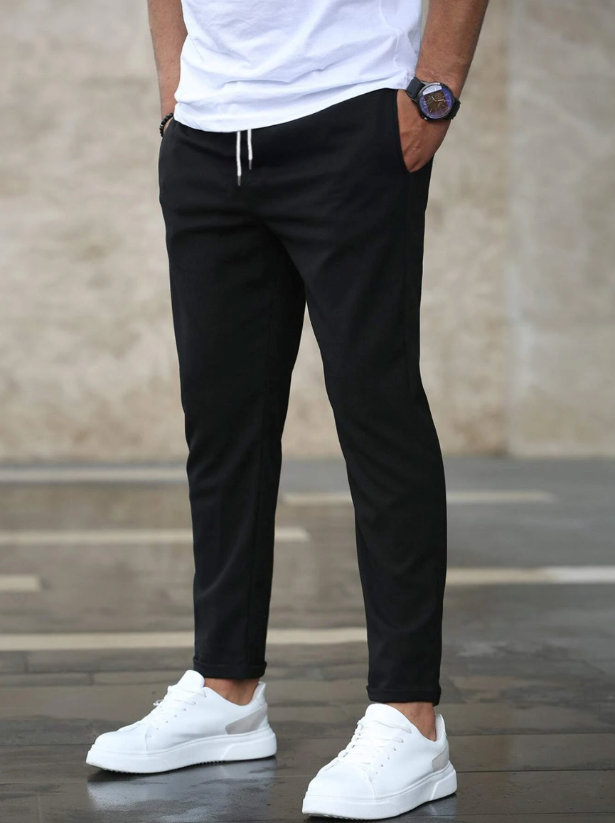 Pantalón Chino Slim Fit Cintura Elástica con Cordón para Hombre
