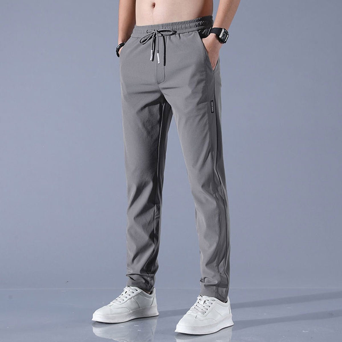 Pantalón Deportivo Cintura Elástica Corte Recto para Hombre