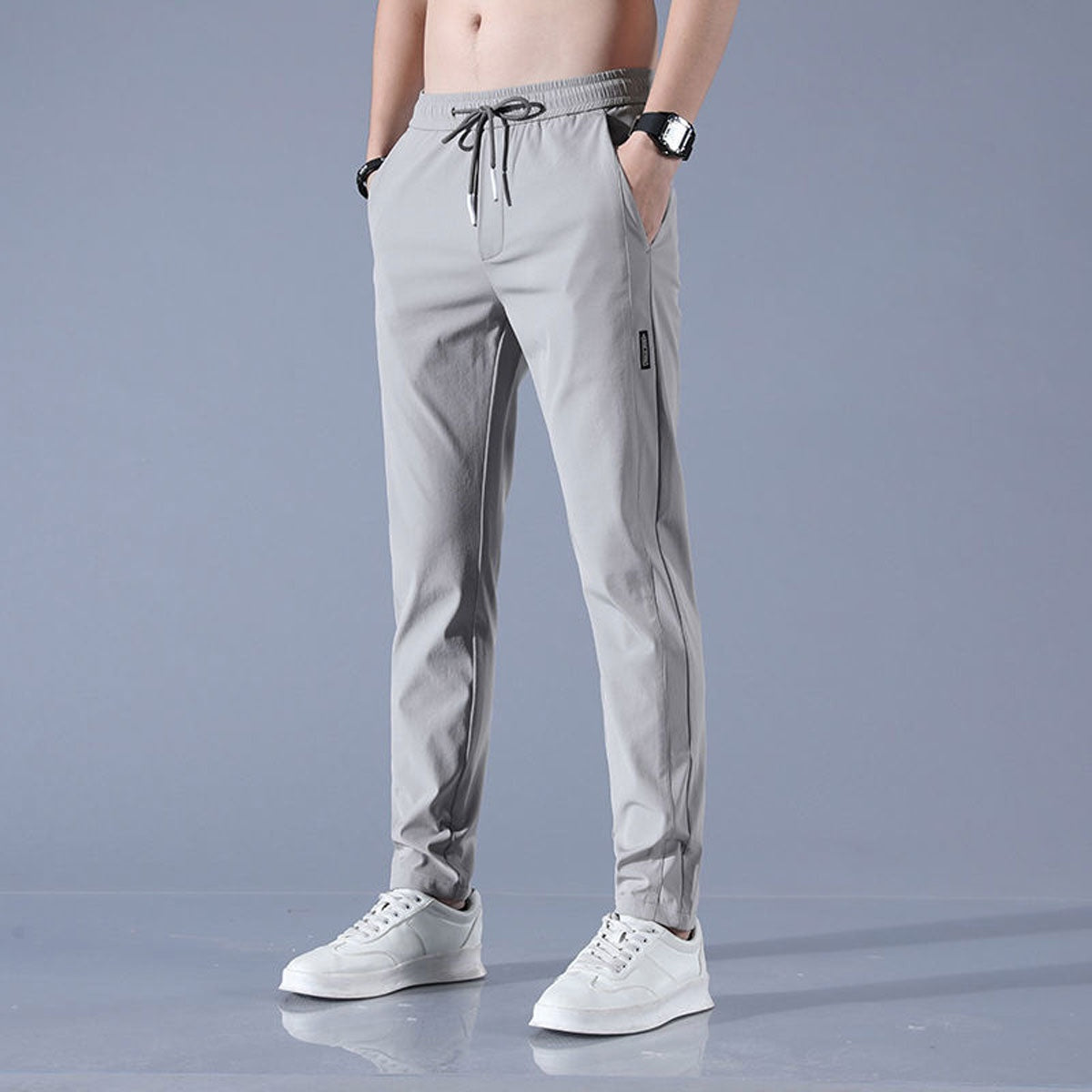 Pantalón Deportivo Cintura Elástica Corte Recto para Hombre