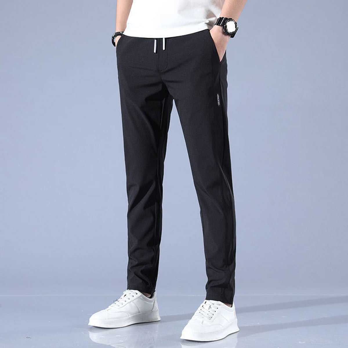 Pantalón Deportivo Cintura Elástica Corte Recto para Hombre
