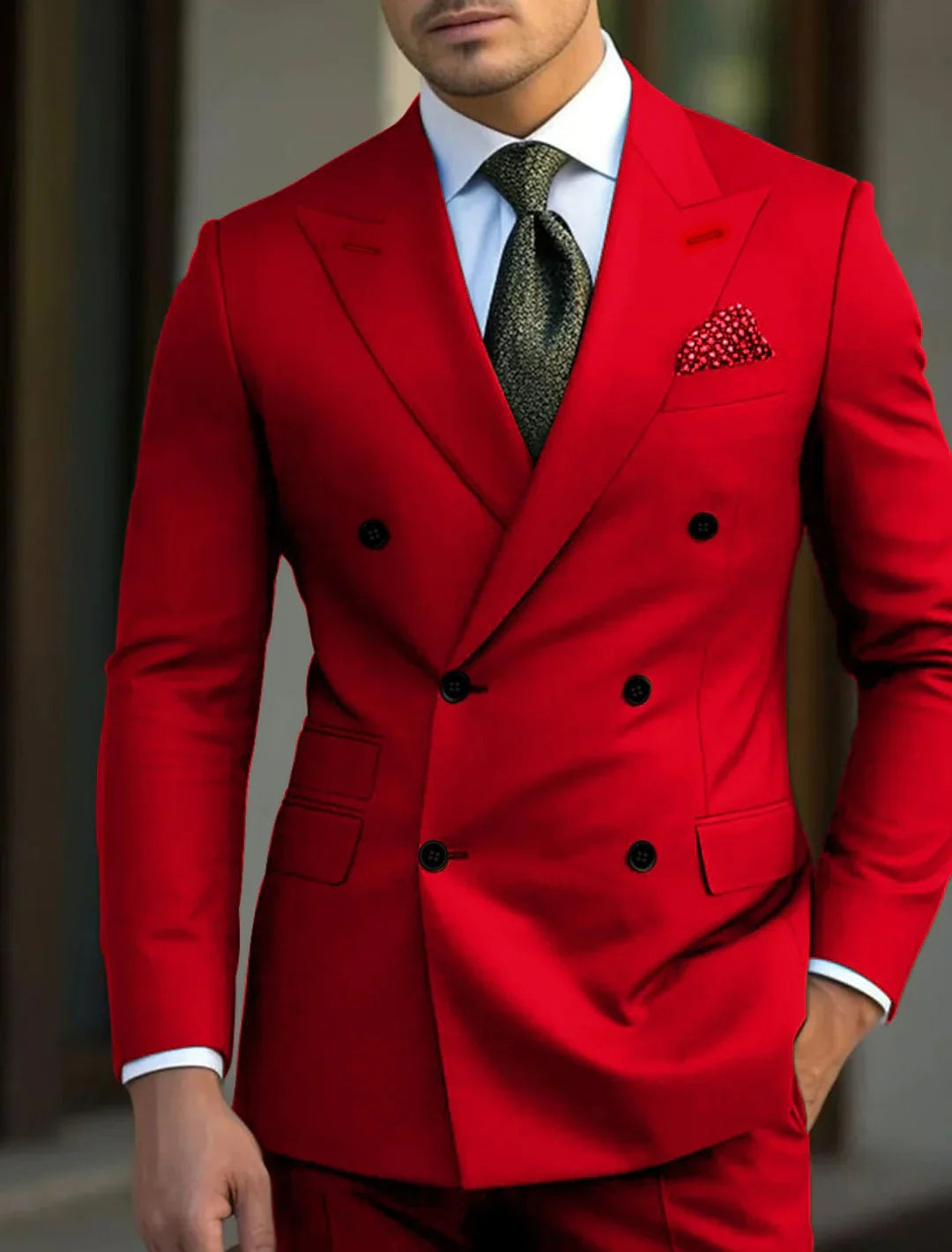 Traje Cruzado Gonzalo para Hombre – Doble Botonadura y Solapa de Pico