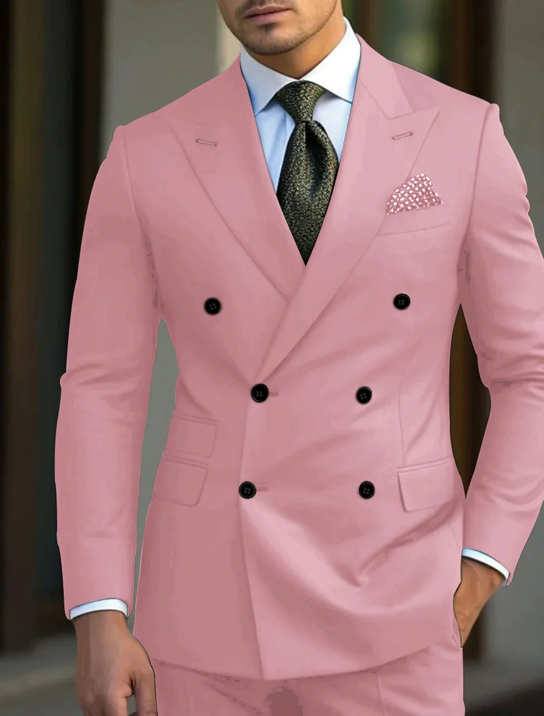 Traje Cruzado Gonzalo para Hombre – Doble Botonadura y Solapa de Pico