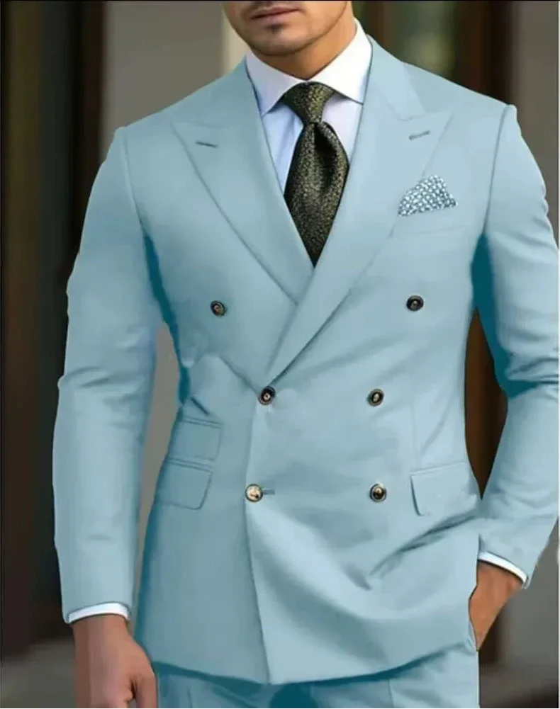 Traje Cruzado Gonzalo para Hombre – Doble Botonadura y Solapa de Pico