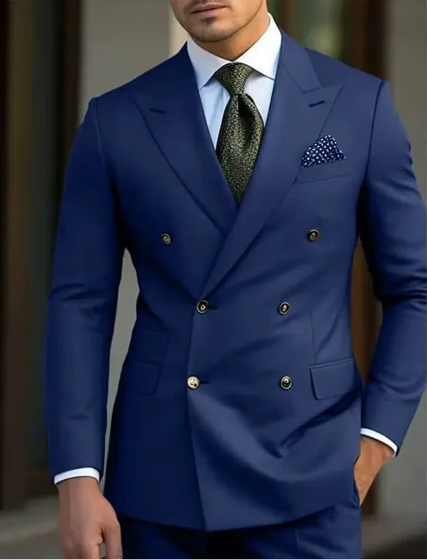 Traje Cruzado Gonzalo para Hombre – Doble Botonadura y Solapa de Pico