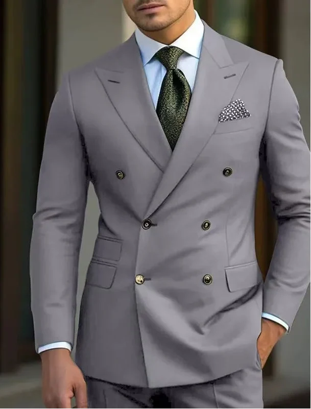 Traje Cruzado Gonzalo para Hombre – Doble Botonadura y Solapa de Pico