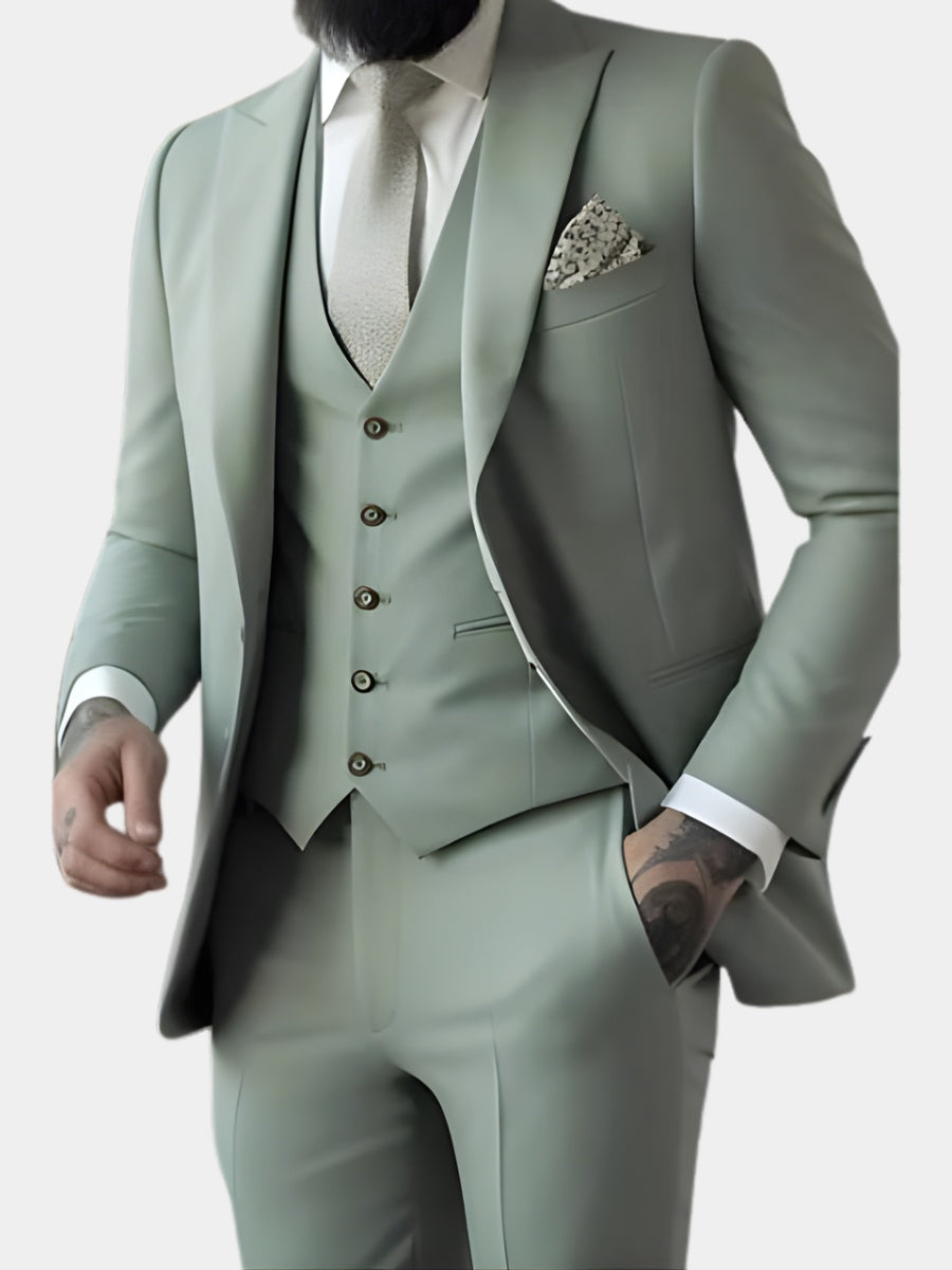 Traje Gonzalo de Tres Piezas para Hombre – Slim Fit con Chaleco a Juego