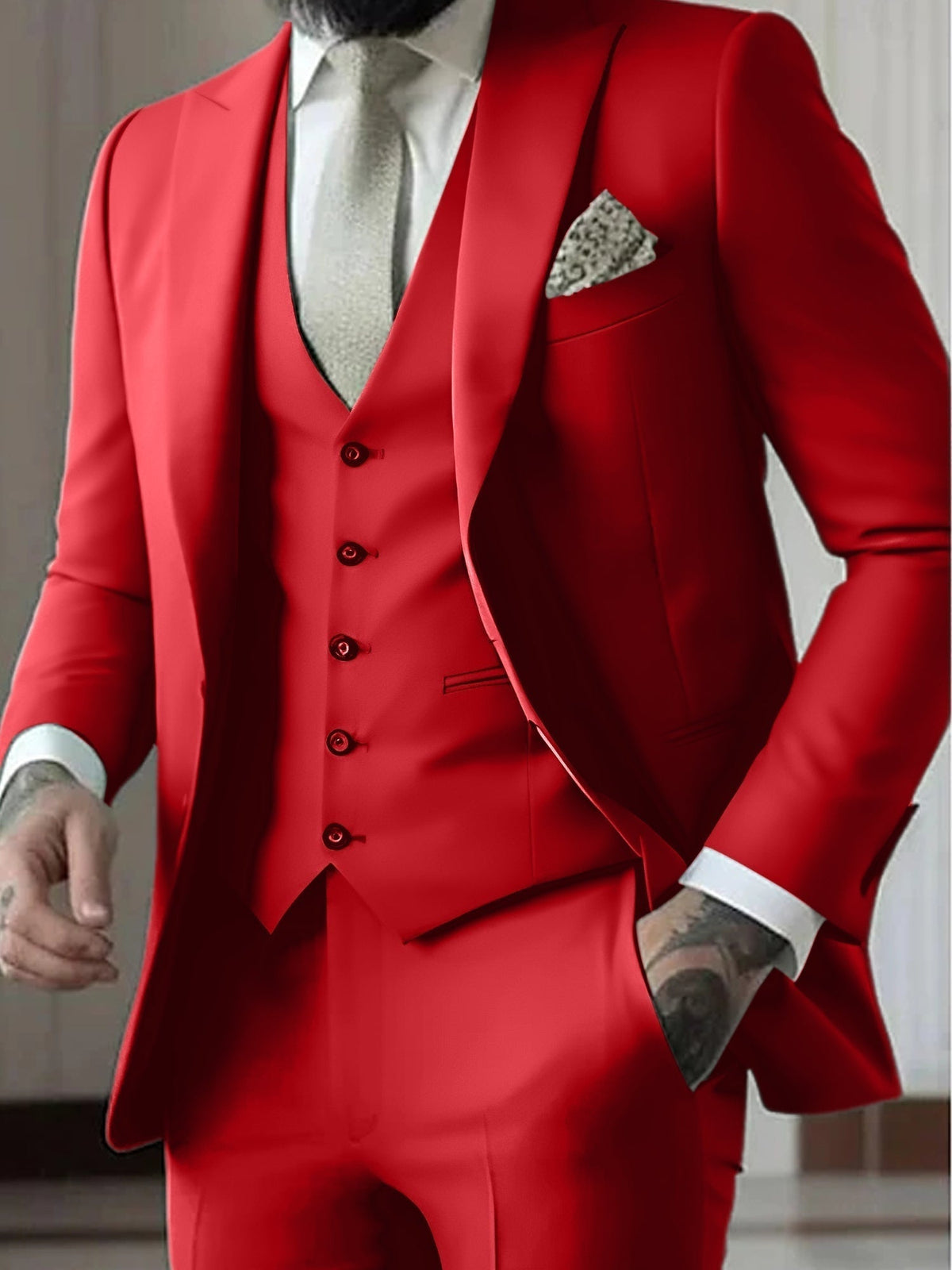 Traje Gonzalo de Tres Piezas para Hombre – Slim Fit con Chaleco a Juego