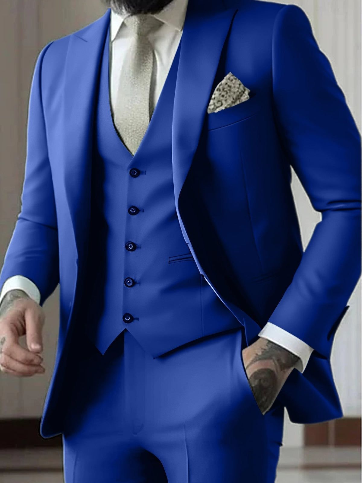Traje Gonzalo de Tres Piezas para Hombre – Slim Fit con Chaleco a Juego