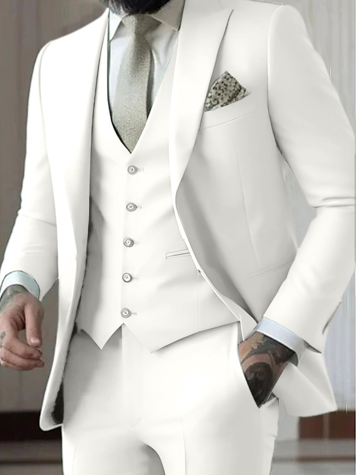 Traje Gonzalo de Tres Piezas para Hombre – Slim Fit con Chaleco a Juego