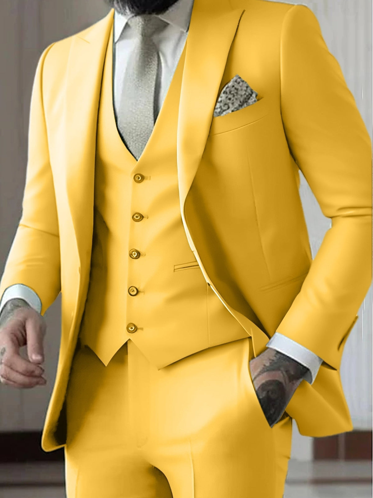 Traje Gonzalo de Tres Piezas para Hombre – Slim Fit con Chaleco a Juego