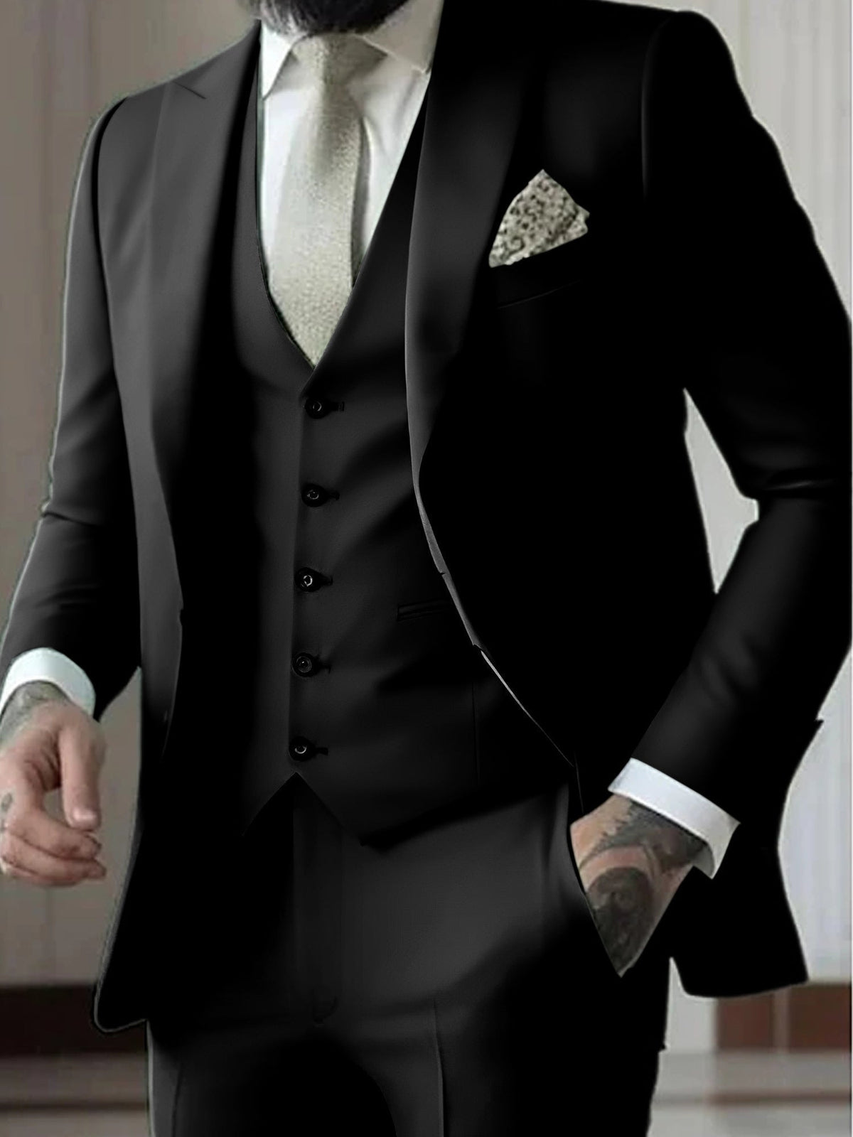 Traje Gonzalo de Tres Piezas para Hombre – Slim Fit con Chaleco a Juego