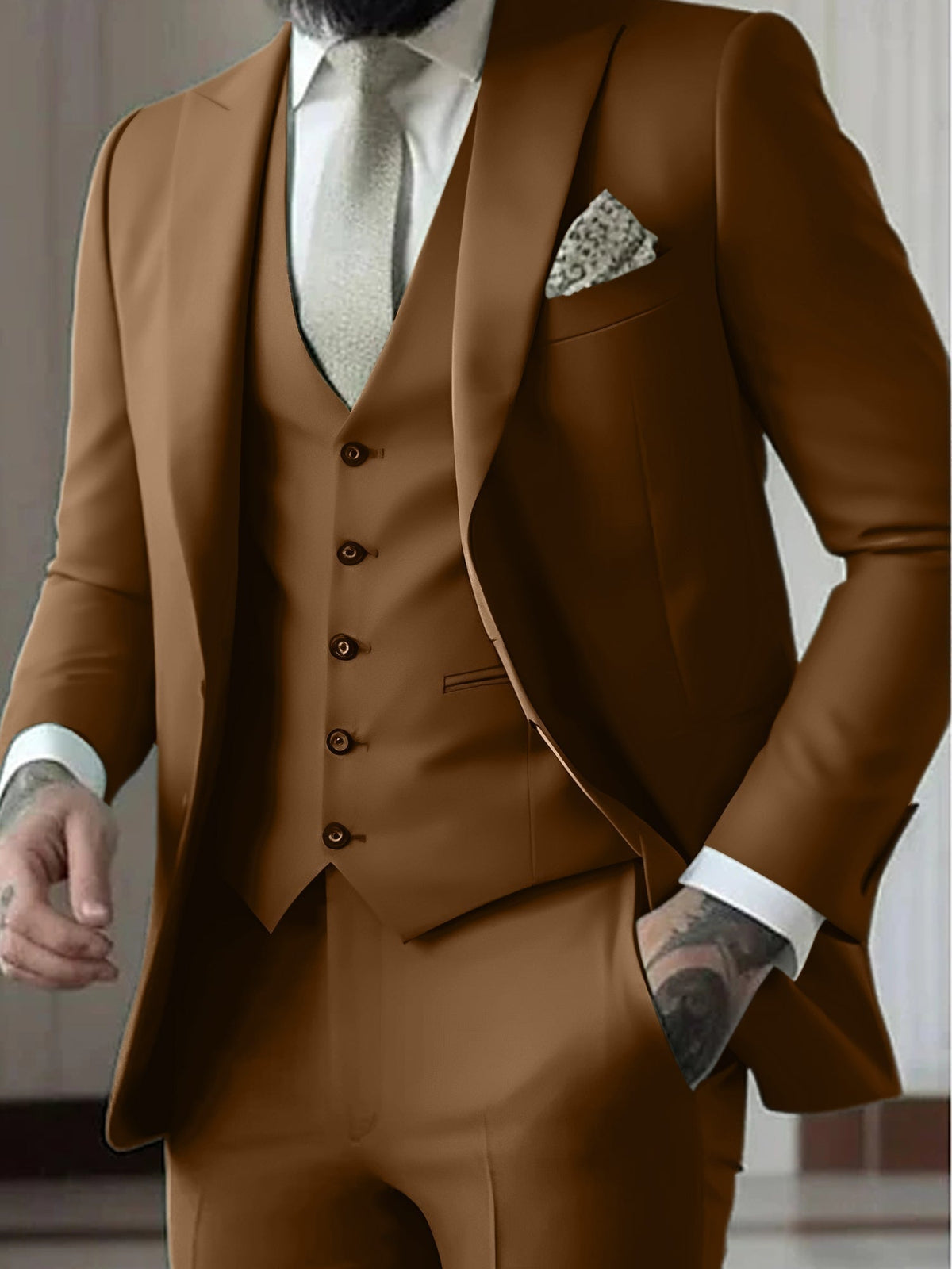 Traje Gonzalo de Tres Piezas para Hombre – Slim Fit con Chaleco a Juego
