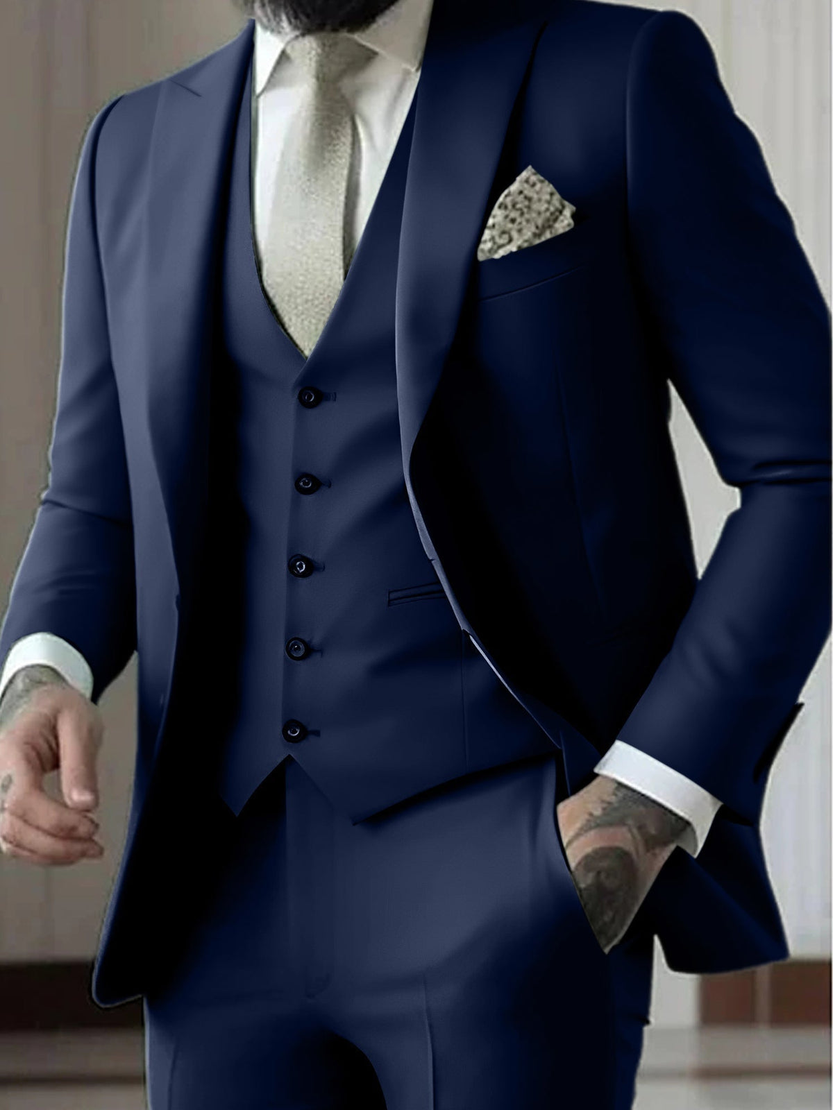 Traje Gonzalo de Tres Piezas para Hombre – Slim Fit con Chaleco a Juego