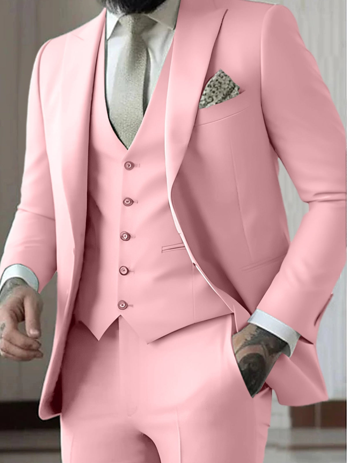 Traje Gonzalo de Tres Piezas para Hombre – Slim Fit con Chaleco a Juego
