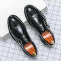 Gonzalo | Zapatos de Vestir Monk Strap Brogue de Piel con Hebilla para Hombre