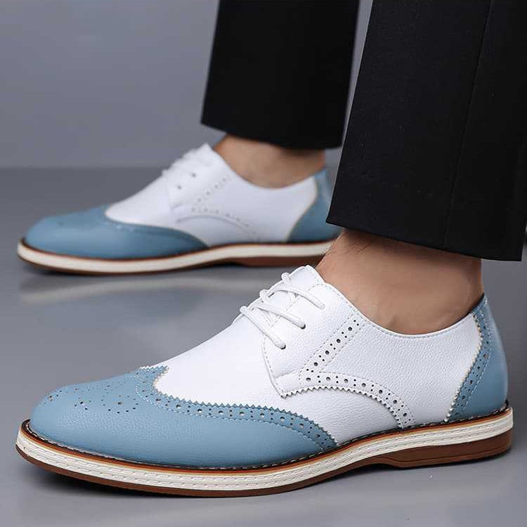Guillermo | Blucher de Cuero con Detalles Brogue Bicolor para Hombre