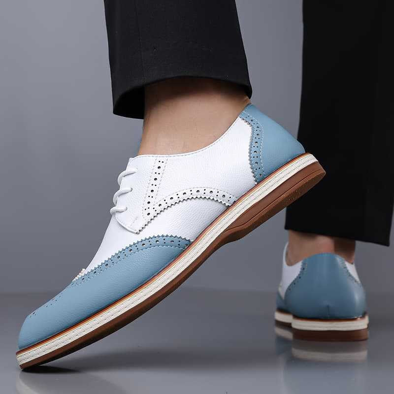 Guillermo | Blucher de Cuero con Detalles Brogue Bicolor para Hombre