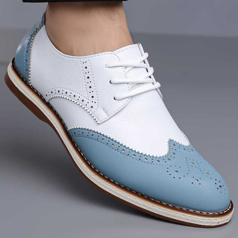Guillermo | Blucher de Cuero con Detalles Brogue Bicolor para Hombre