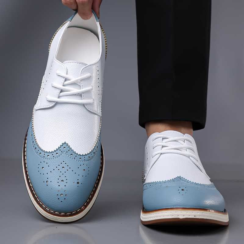 Guillermo | Blucher de Cuero con Detalles Brogue Bicolor para Hombre