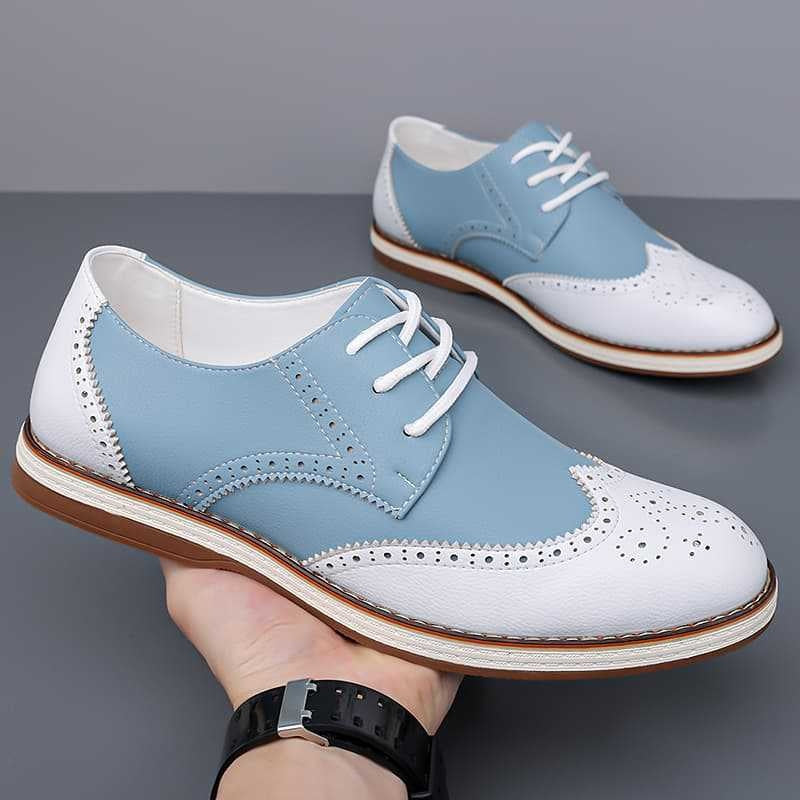 Guillermo | Blucher de Cuero con Detalles Brogue Bicolor para Hombre