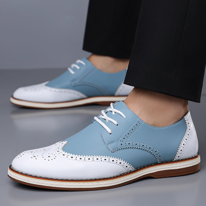 Guillermo | Blucher de Cuero con Detalles Brogue Bicolor para Hombre