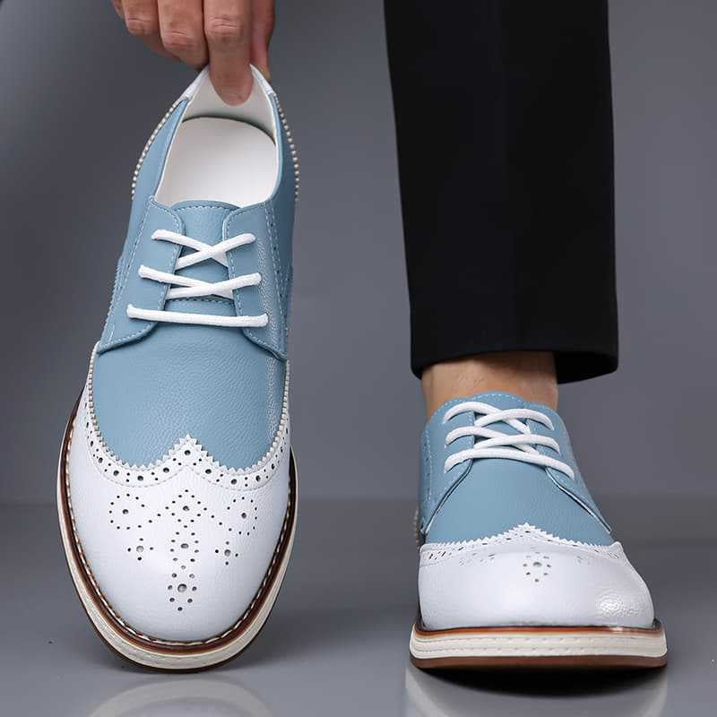 Guillermo | Blucher de Cuero con Detalles Brogue Bicolor para Hombre