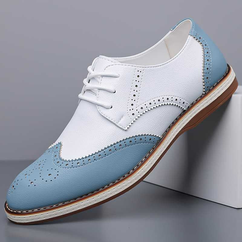 Guillermo | Blucher de Cuero con Detalles Brogue Bicolor para Hombre