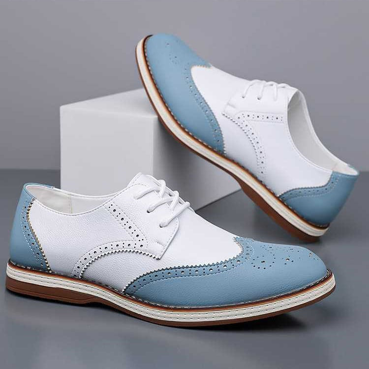 Guillermo | Blucher de Cuero con Detalles Brogue Bicolor para Hombre