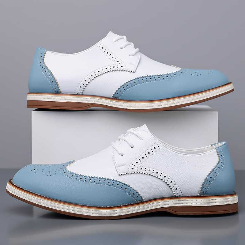 Guillermo | Blucher de Cuero con Detalles Brogue Bicolor para Hombre