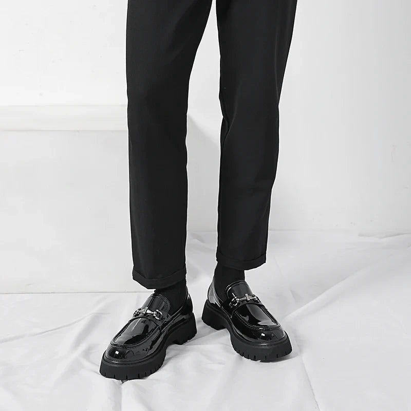Guillermo | Mocasines de Cuero con Plataforma y Hebilla Metálica para Hombre