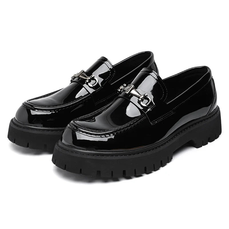 Guillermo | Mocasines de Cuero con Plataforma y Hebilla Metálica para Hombre