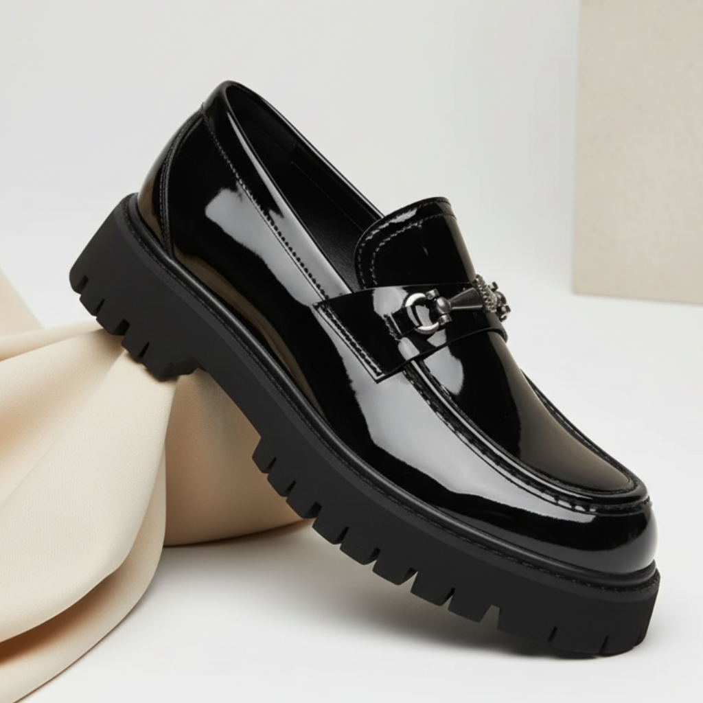 Guillermo | Mocasines de Cuero con Plataforma y Hebilla Metálica para Hombre