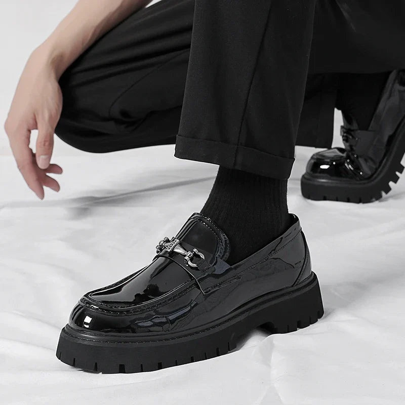 Guillermo | Mocasines de Cuero con Plataforma y Hebilla Metálica para Hombre
