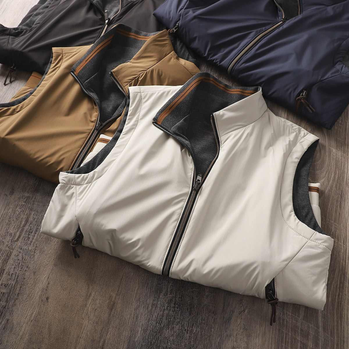 Damián | Chaleco Acolchado Reversible Hombre Cuello Alto