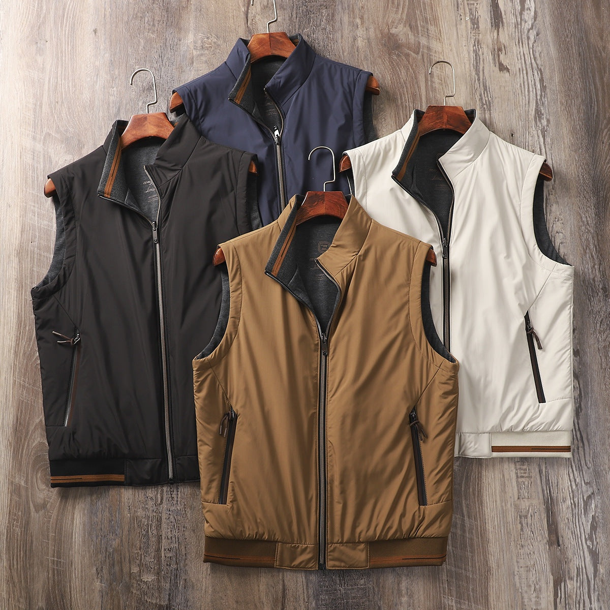 Damián | Chaleco Acolchado Reversible Hombre Cuello Alto