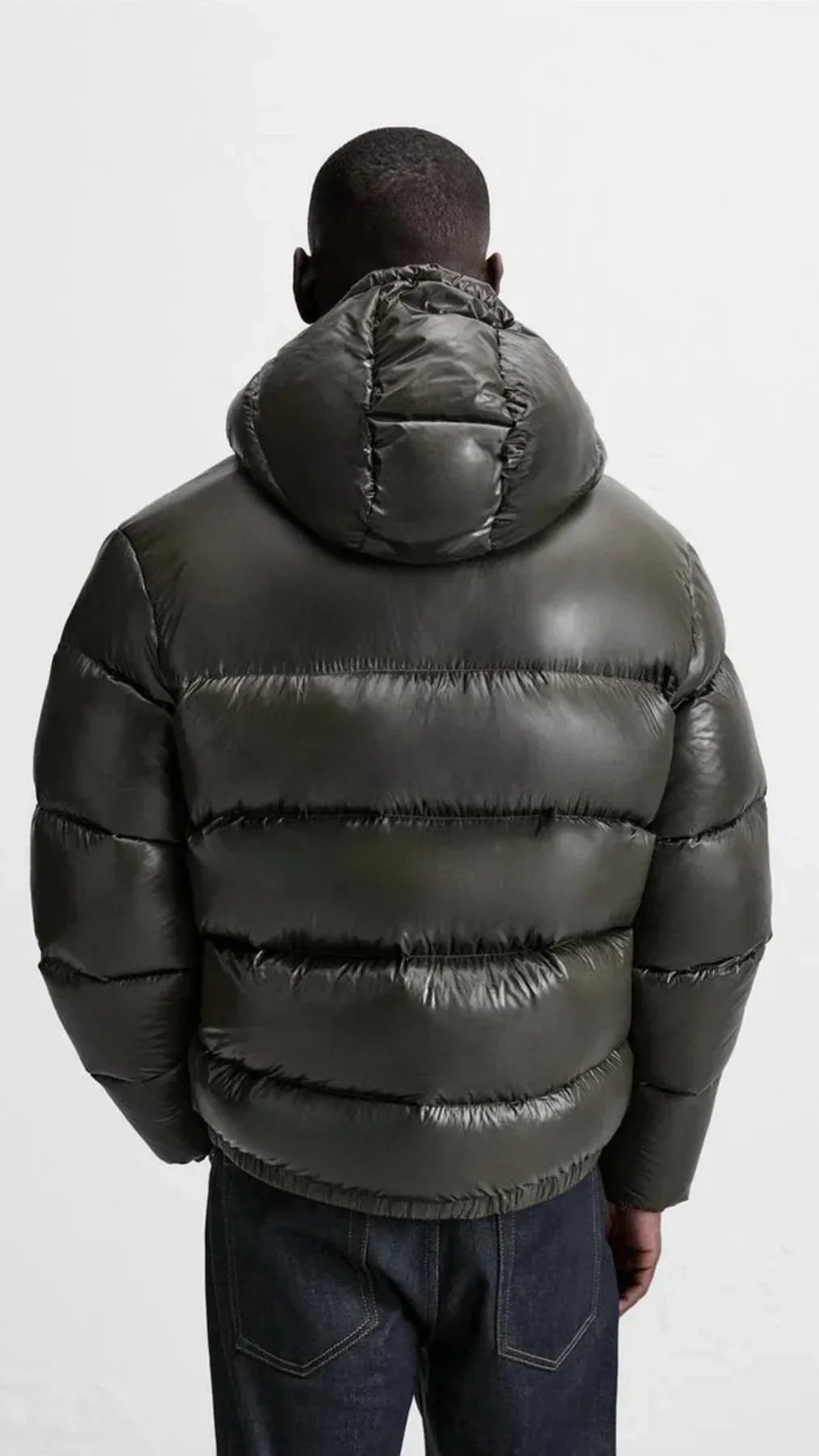 Chaqueta de Plumas Puffer con Capucha para Hombre