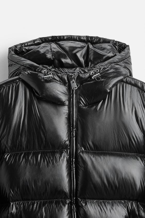 Chaqueta de Plumas Puffer con Capucha para Hombre