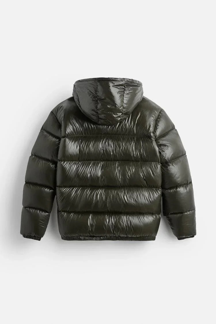 Chaqueta de Plumas Puffer con Capucha para Hombre