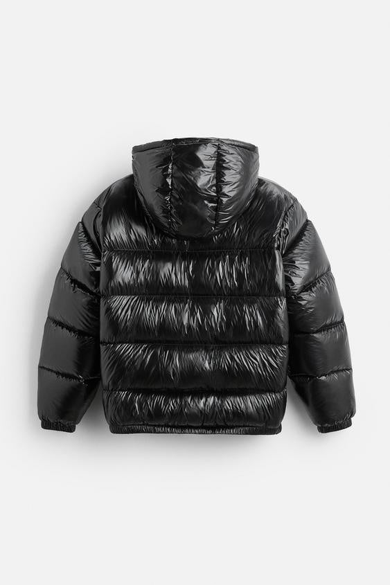 Chaqueta de Plumas Puffer con Capucha para Hombre