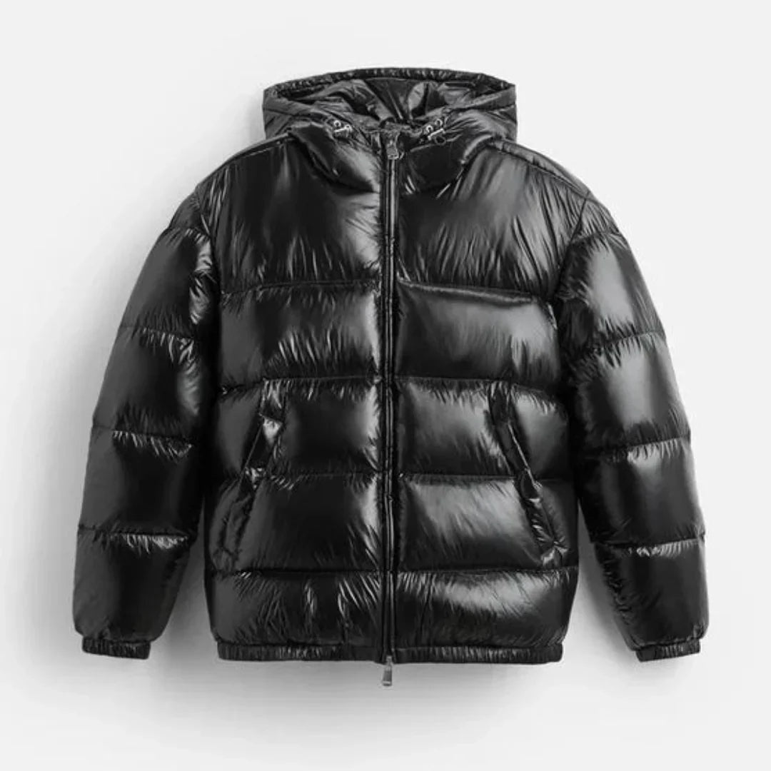 Chaqueta de Plumas Puffer con Capucha para Hombre