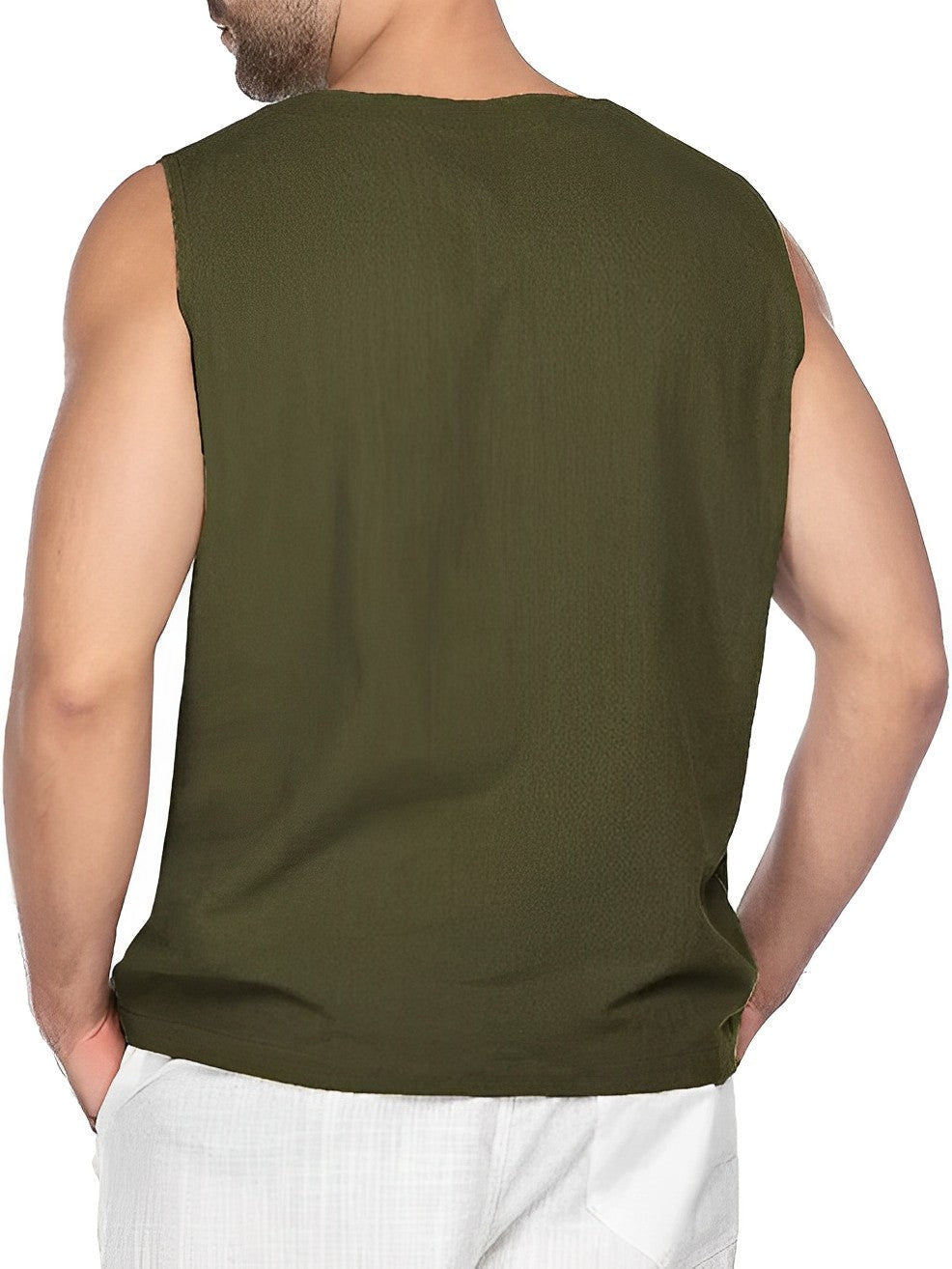 Cordón Oversize | Camiseta Sin Mangas Oversize Hombre Escote Cordones Bolsillo