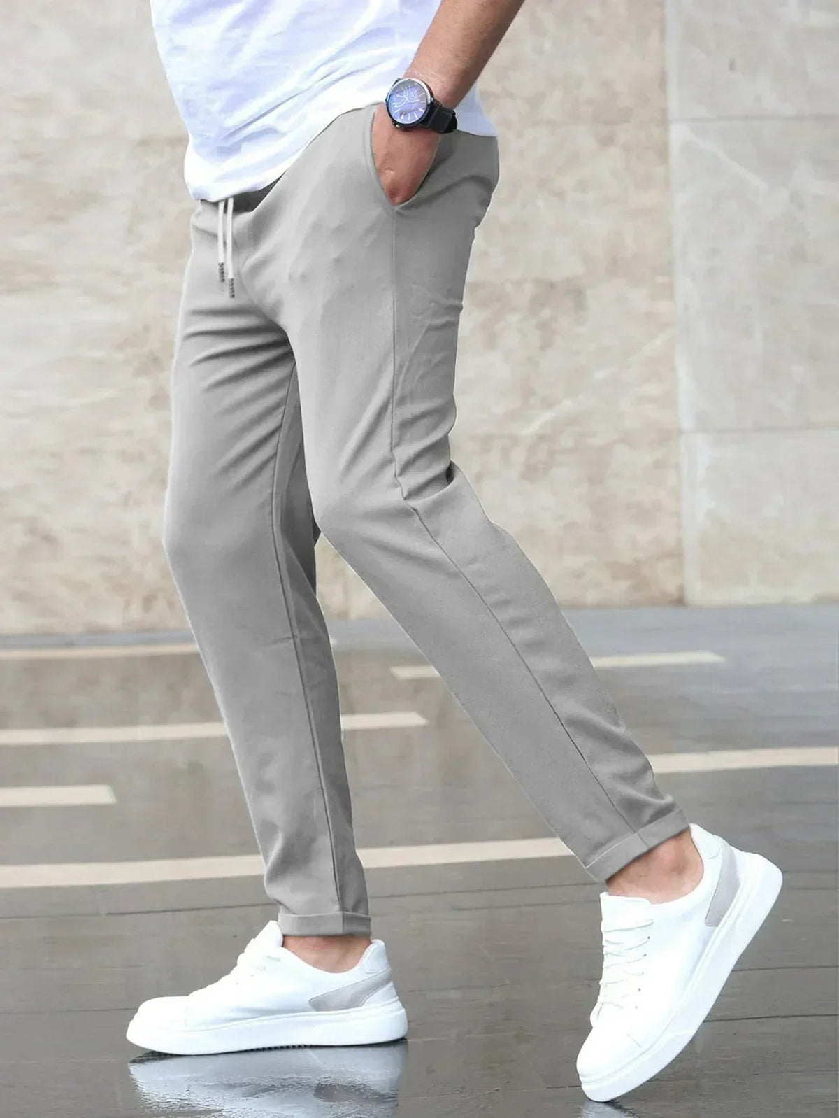 Pantalón Jogger Chino Cintura Elástica para Hombre