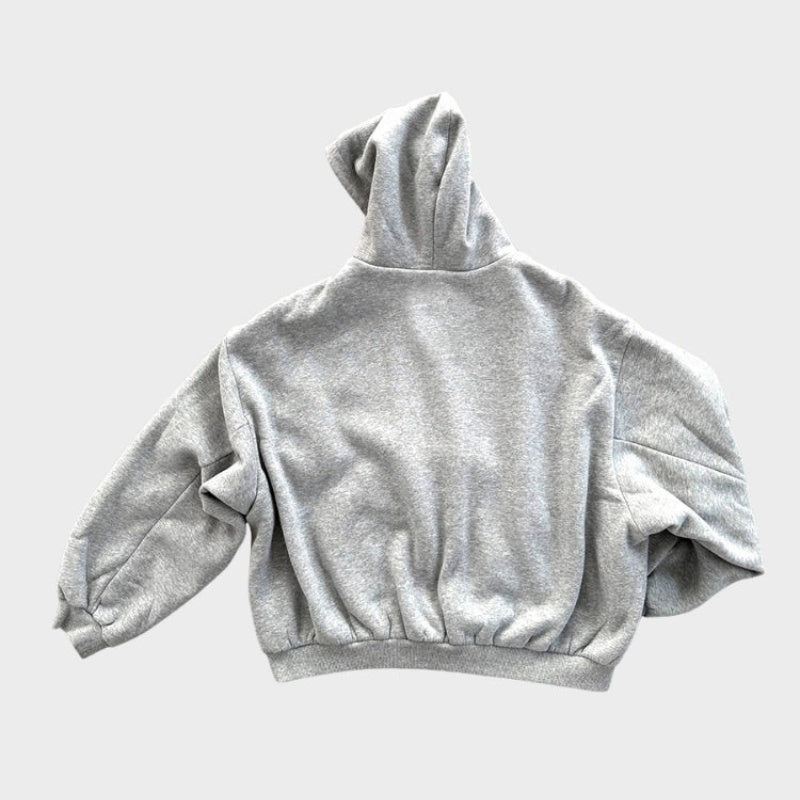 Sudadera Oversize Reversible con Capucha de Cuadros para Hombre
