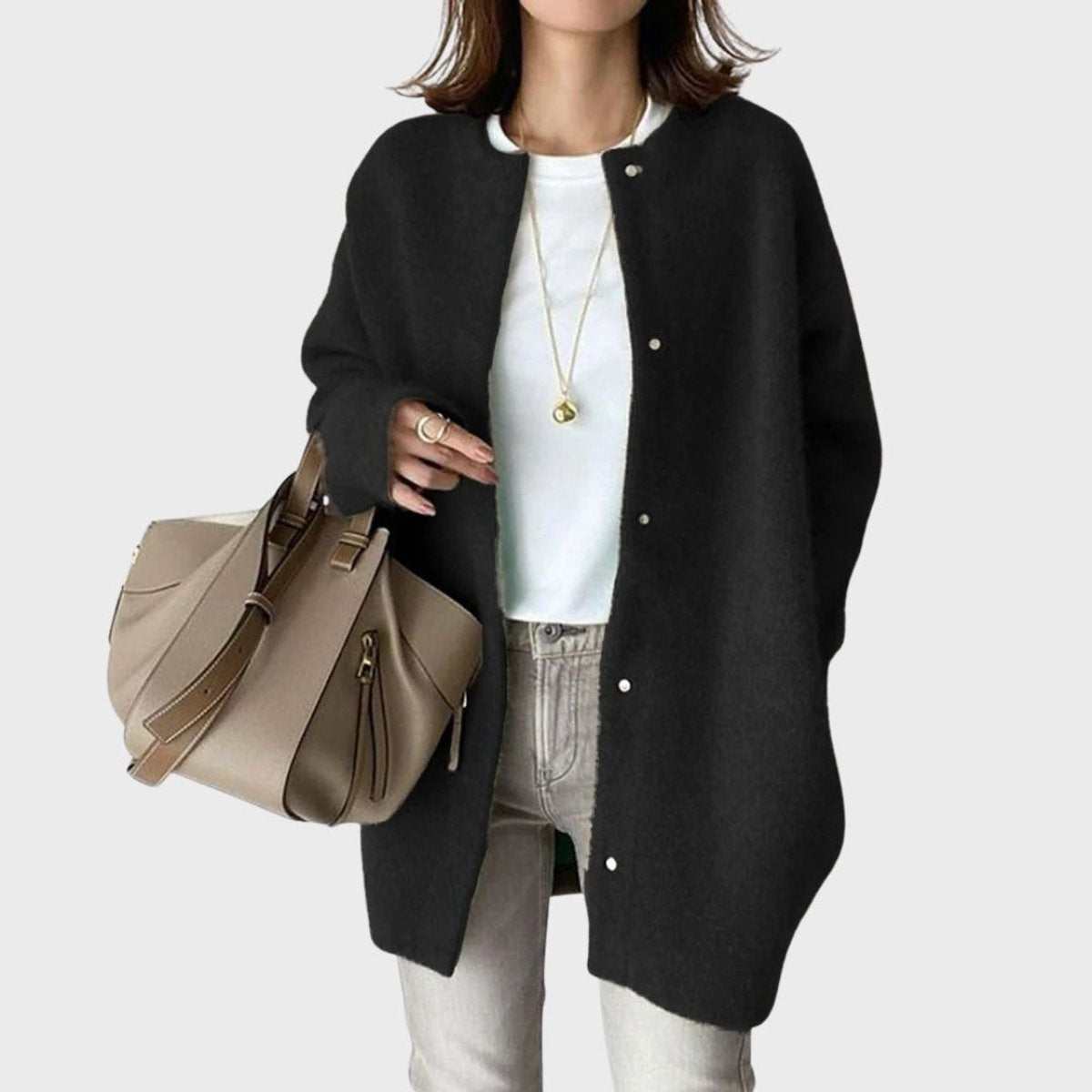 Carmen | Cárdigan de Cachemira Oversize Mujer Botones Presión