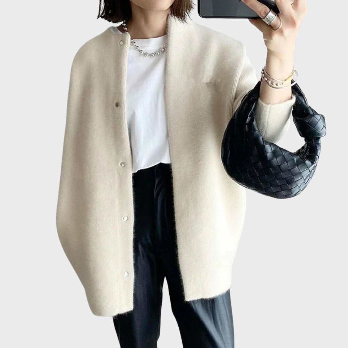Carmen | Cárdigan de Cachemira Oversize Mujer Botones Presión
