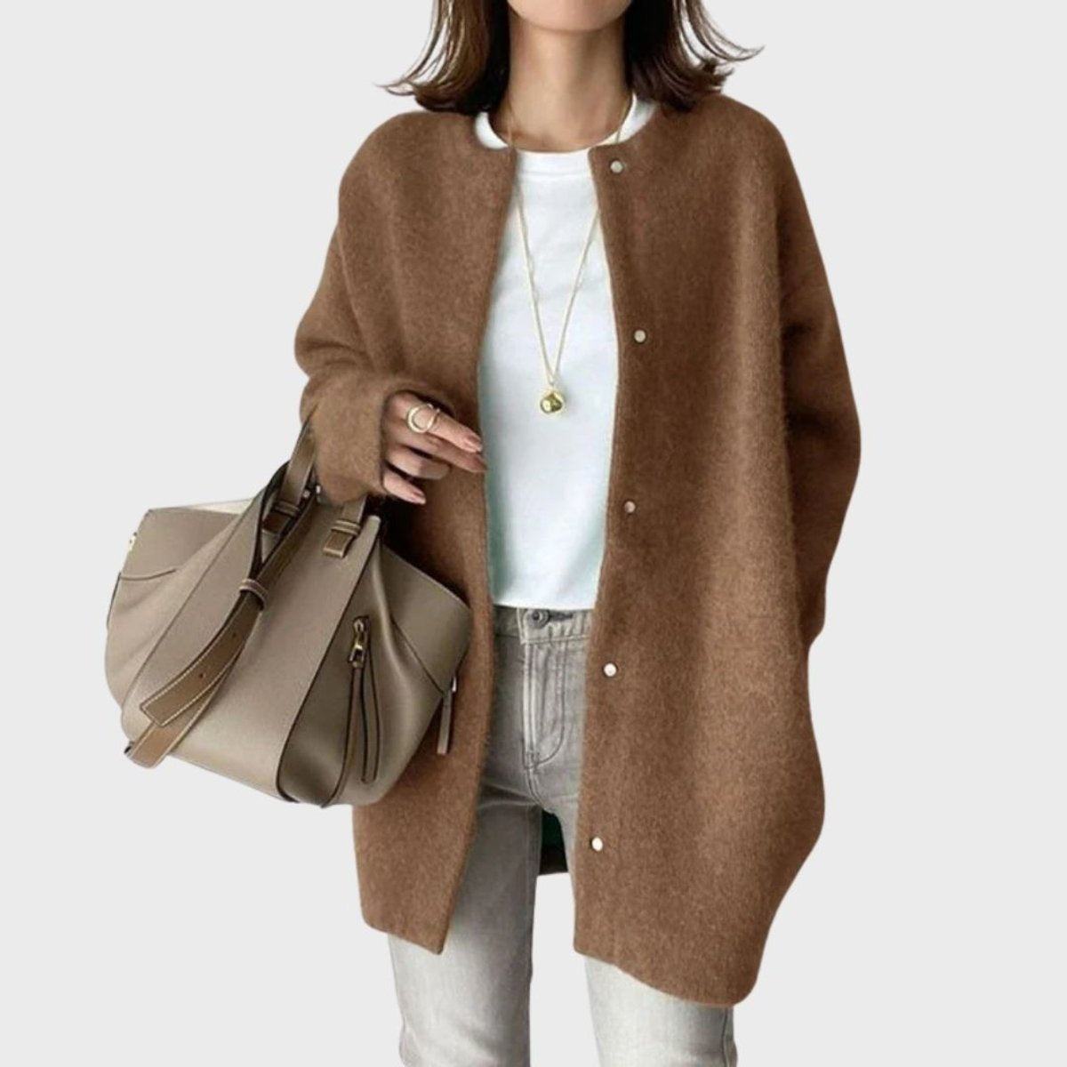 Carmen | Cárdigan de Cachemira Oversize Mujer Botones Presión
